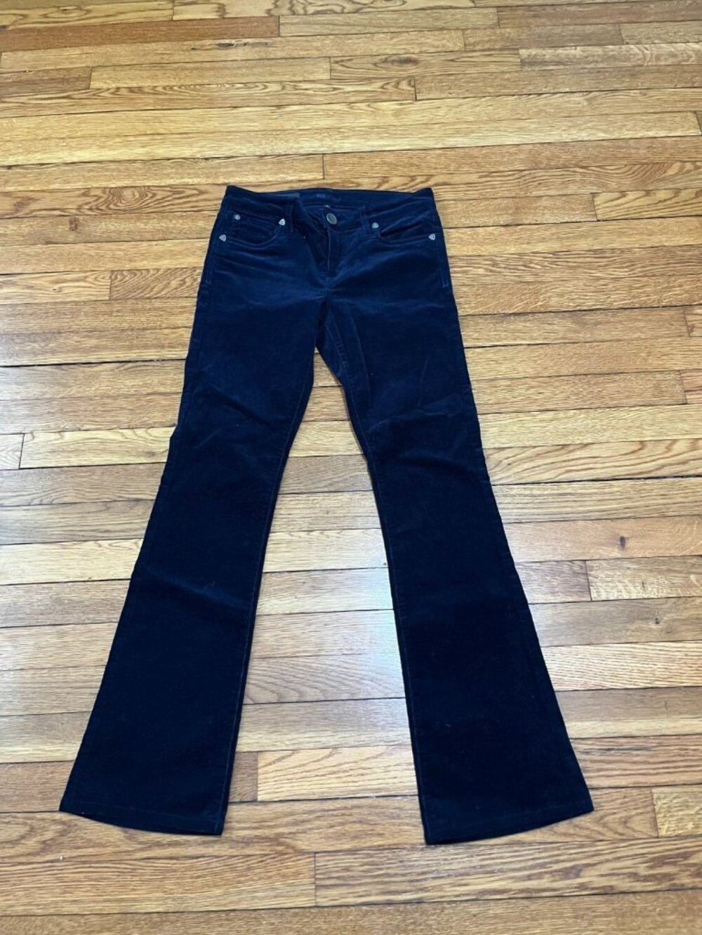 Kut from the Kloth Karen Baby Bootcut Corduroy Pants Blue Women's Size 0 - Picture 1 of 4